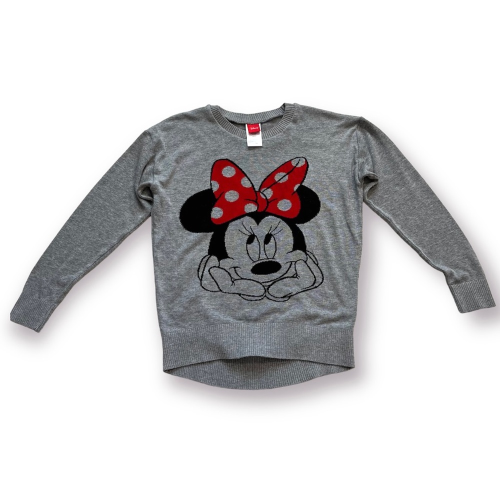 Disney Minnie Mouse Lightweight Sweater Women's Size Large Gray